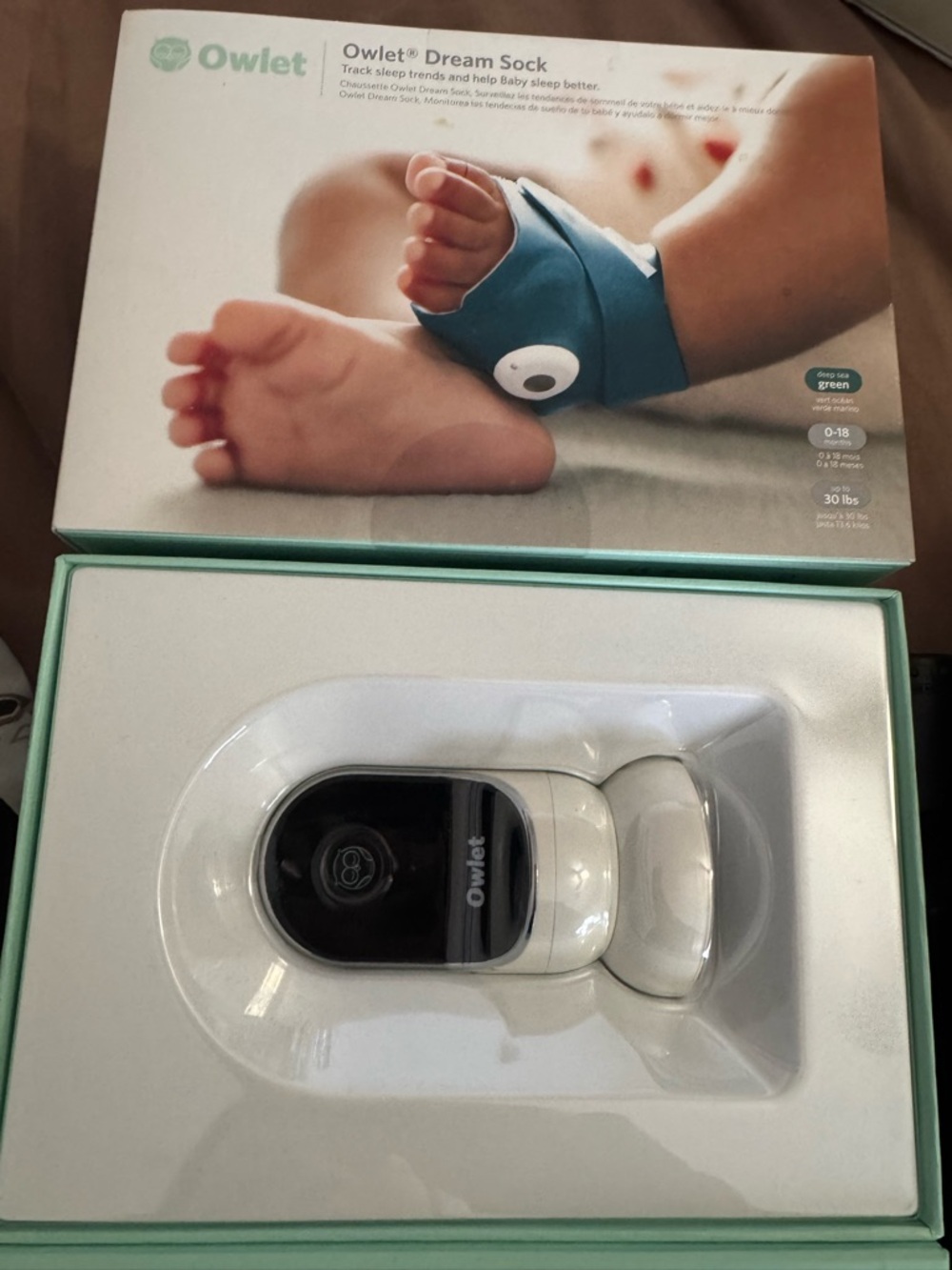 Owlet Dream Sock Baby Sleep Monitor and Camera - Teal/Blue